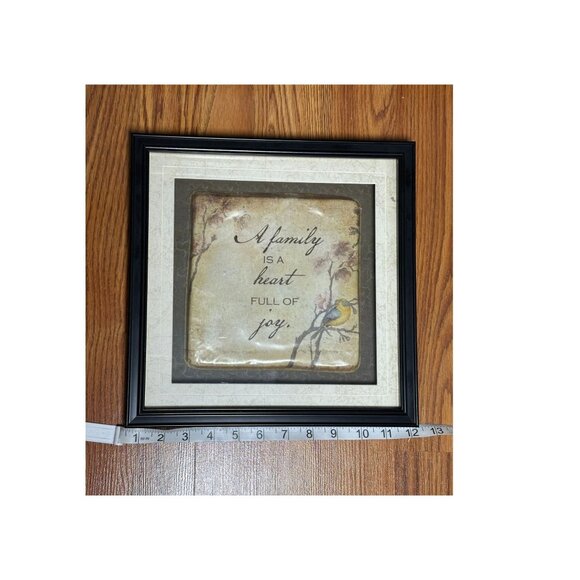 Rustic Family Quote Wall Art - "A Family is a heart full of joy" Bird & Tree - Picture 4 of 4